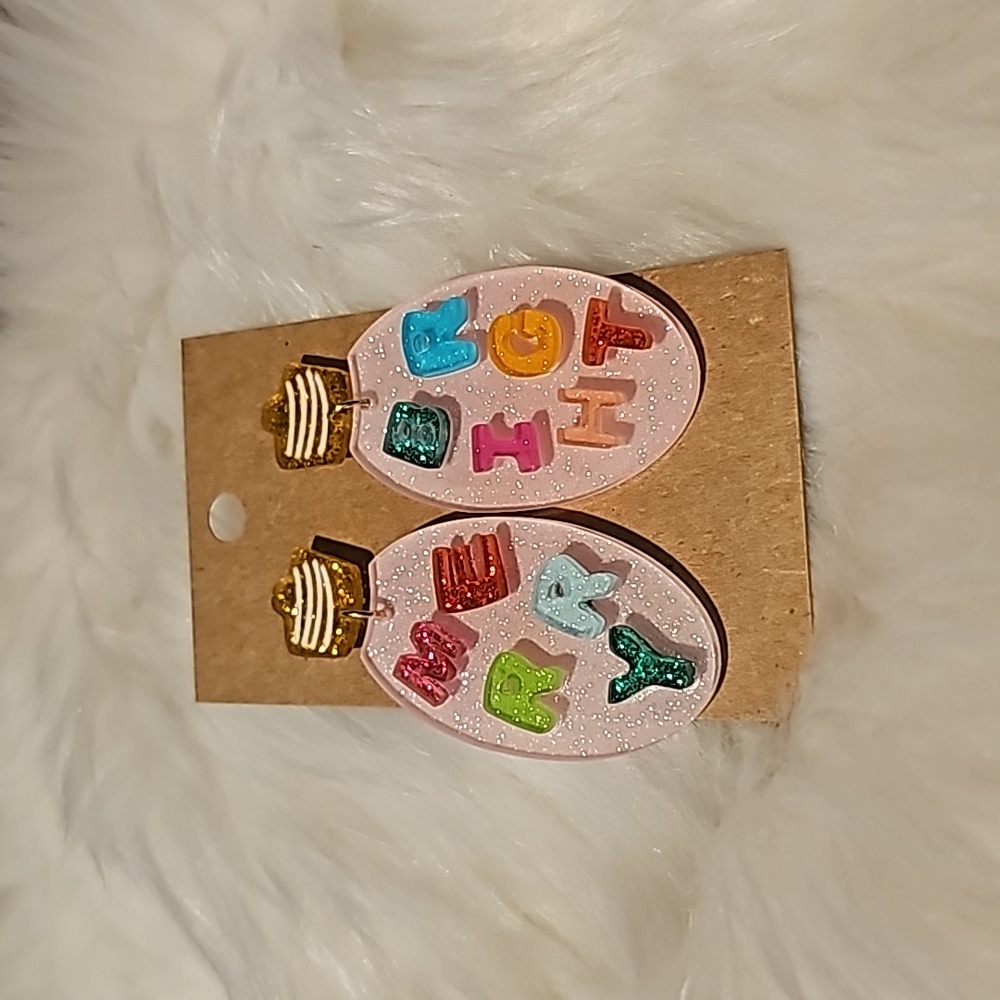 Pink Merry and Bright earrings